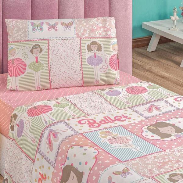 Jogo De Cama Solteiro Babel Em Microfibra 3 Pçs Kids Ballet
