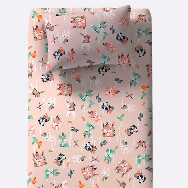 Jogo De Cama Solteiro Doce Vida Misto 2 Pçs Faroeste Bege