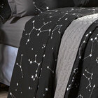 Jogo De Cama Solteiro Estampado Preto Constelação 2 Peças 100