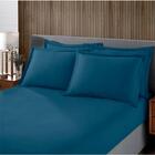 Jogo De Cama Solteiro Malha Liso 2 Peças Image Azul Marinho