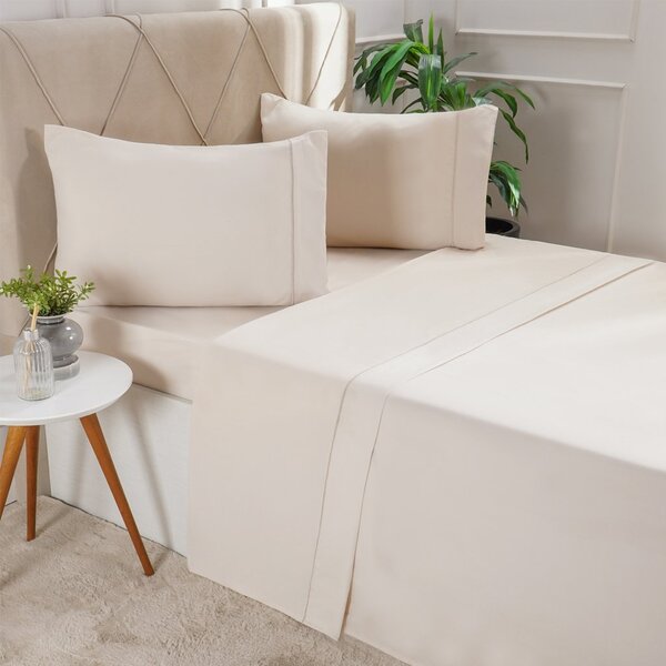 Jogo De Cama Solteiro Serenitá 3 Pçs Bordado Festonê 88x188x3