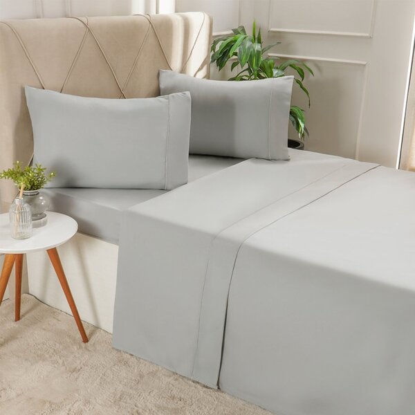 Jogo De Cama Solteiro Serenitá 3 Pçs Bordado Festonê 88x188x3