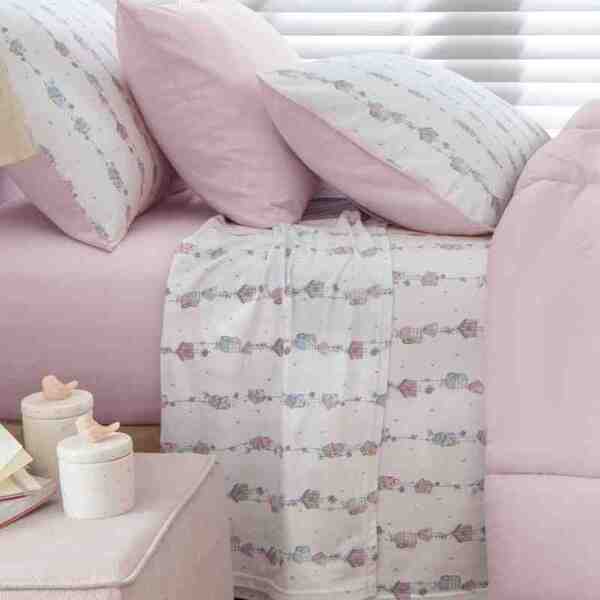 Jogo De Cama Solteiro Simples Sofee Casinhas Kacyumara