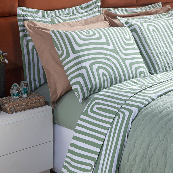 Jogo De Cama Tamanho Casal Padrão 3 Peças 100% Algodão 200 Fi