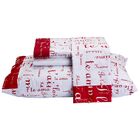 Jogo De Cama Te Amo Casal Queen 4 Peças Vermelho Com Branco