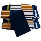 Jogo De Cama Tecebem King Malha 3 Pçs Luiz Premium Marinho