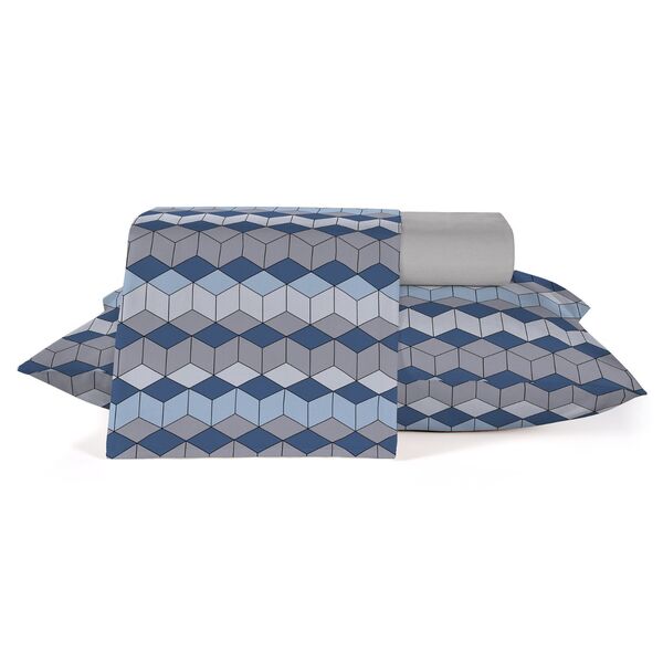 Jogo De Cama Ternura Queen 4 Peças Teka Azul Un