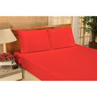 Jogo De Cama Vermelho Padrão Microfibra 3 Peças Microfibra