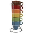 Jogo De Caneca Café Com Suporte 6 Peças Ck3374 - Clink