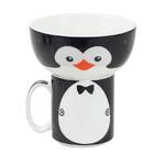Jogo De Caneca E Bowl  Pinguim Jogo De Caneca E Bowl Pinguim