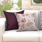 Jogo De Capa De Almofada Floral E Vinho 4 Unidades 60cm X 60c