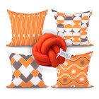Jogo De Capa De Almofada Laranja Para Quarto 4 Unidades + Alm