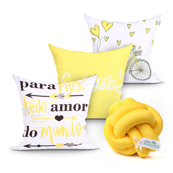 Jogo De Capa De Almofada Para Quarto Frase Estampada Kit 3 Un