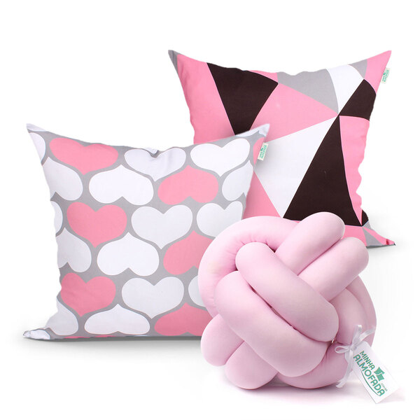 Jogo De Capa De Almofada Para Quarto Rosa 2 Unidades 45cm X 4