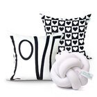 Jogo De Capa De Almofada Para Sala Branca Love Estampada 2 Un