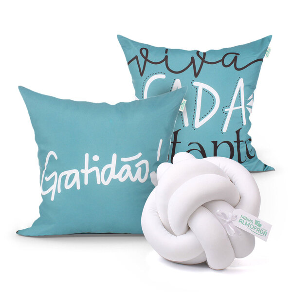 Jogo De Capa De Almofada Para Sala Gratidão 2 Unidades 45cm X