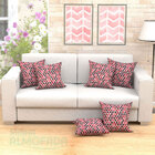 Jogo De Capas De Almofadas Vermelha Estampada Triangulos 2 Un