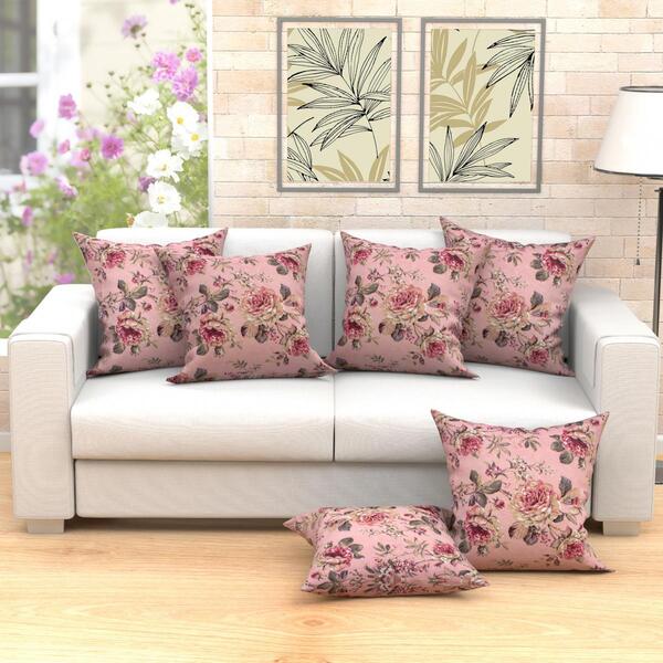 Jogo De Capas Para Almofadas Decorativas Essenciale Rosê 6 Pe