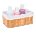 Jogo De Cestos Organizadores Bambu Artiko Pott Forrado 3 Peça