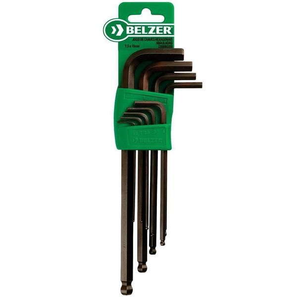 Jogo De Chave Allen Abaulada 1,5 A 10 Mm Com 9 Peças - Belzer