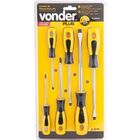 Jogo De Chave De Fenda E Phillips De Aço Cromo Vanádio Com 06