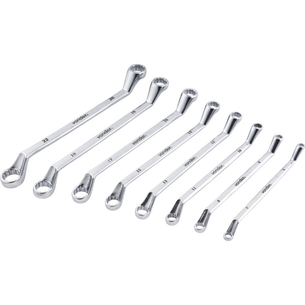 Jogo De Chave Estrela 6 A 22 Mm Aço Cromo Vanádio 8 Peças - V