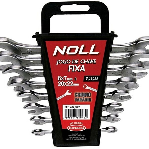 Jogo De Chave Fixa 6x7 A 20x22mm 8 Peças - Noll