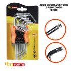 Jogo De Chave Torx Longa Com 09 Peças (1,5 A 10mm) - Aço Forte