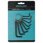 Jogo de Chave Torx Tipo "L" T9 a T40 Com 8 Pçs Eda