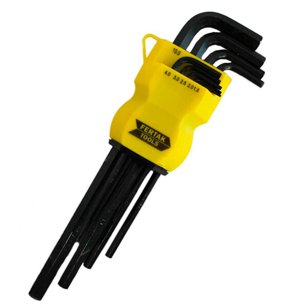 Jogo De Chaves Allen Hexagonais Longa 9 Peças + Suporte