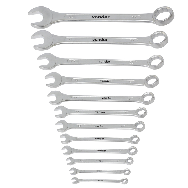Jogo de Chaves Combinada 6 a 32mm Aço Cromo Vanádio Vonder