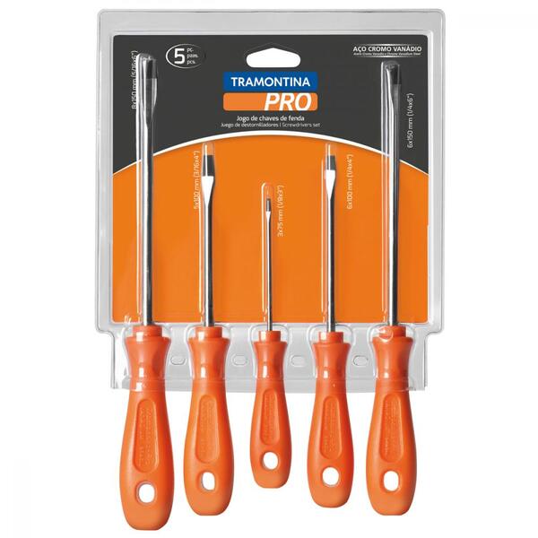 Jogo De Chaves De Fenda 5 Peças Tramontina Pro