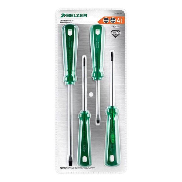 Jogo De Chaves Fenda/phillips Industrial 4 Peças