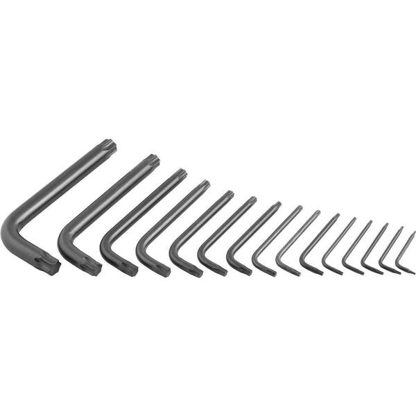 Jogo De Chaves Hexalobular T6 À T60 Tipo L Com 15 Peças 024.6