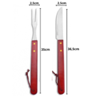 Jogo De Churrasco Em Inox E Madeira - 2 Peças Cód. 6100