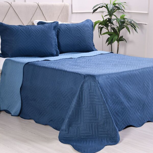 Jogo De Cobre Leito King Ultra Lisse Bene Casa Azul Un