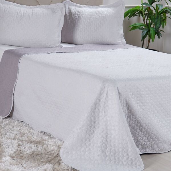 Jogo De Cobre Leito Queen Ultra Lisse Bene Casa Cinza Un