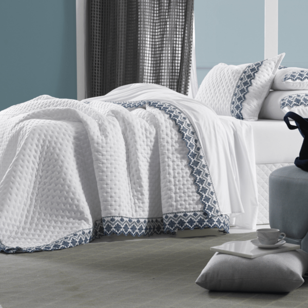 Jogo De Colcha Casal Altenburg Provence Azul Noite Casal