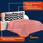 Jogo De Colcha Chevron Casal Queen 3pçs Casen Dupla Face Rose