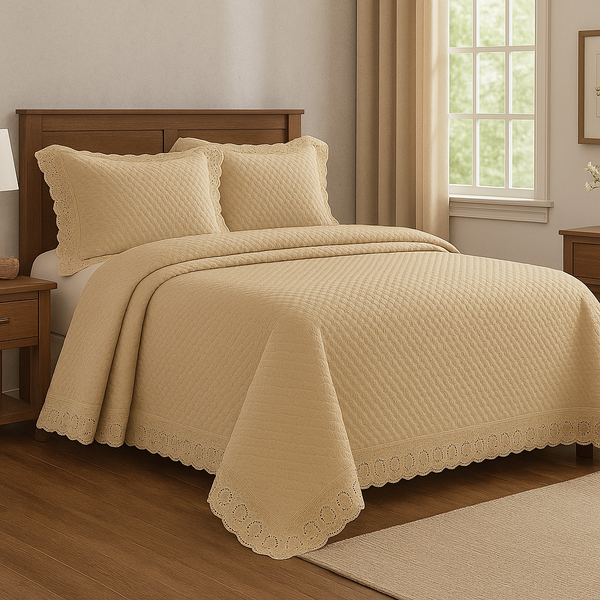 Jogo De Colcha Com Renda Paradis Casal 220x240cm - Paradis Be