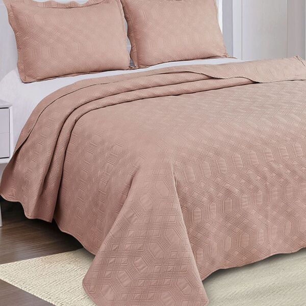 Jogo De Colcha Duque Queen Camesa Rosa Un