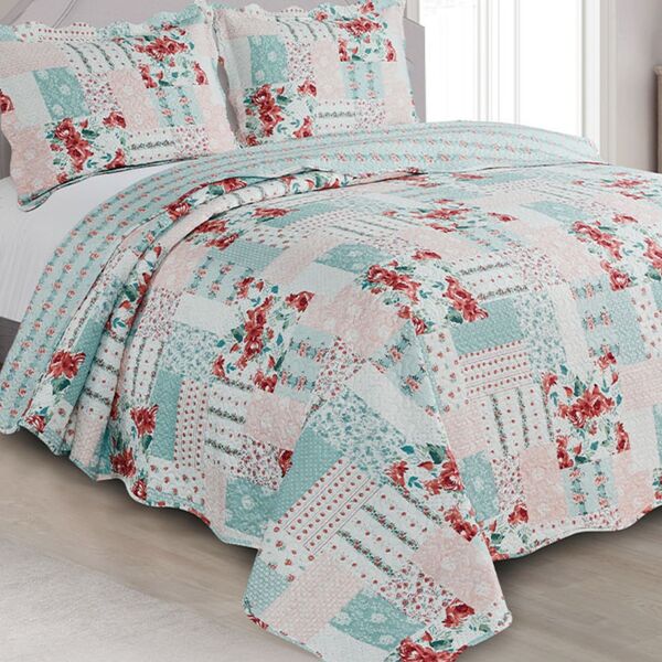 Jogo De Colcha Evolution Patchwork King Camesa Verde Un