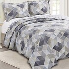 Jogo De Colcha Evolution Patchwork Solteiro Camesa Cinza Un