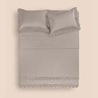 Jogo De Colcha King Altenburg Haus Cetim 600 Fios Aura Cinza