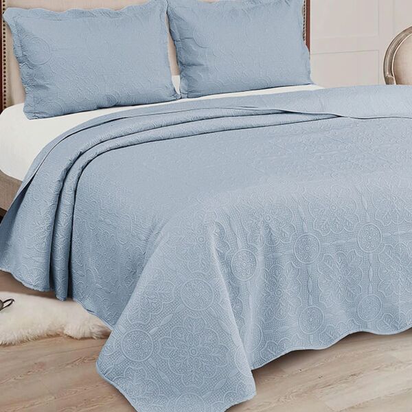 Jogo De Colcha Marrocos Solteiro Camesa Azul Un