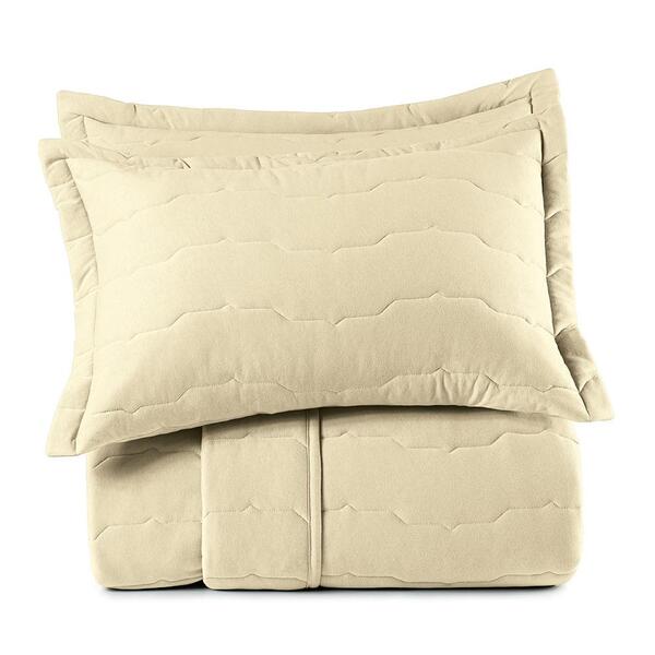 Jogo De Colcha Queen Altenburg Malha Fio Penteado Bege Noale