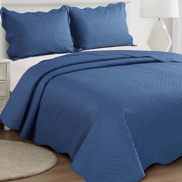 Jogo De Colcha Tressê Queen Camesa Azul Un