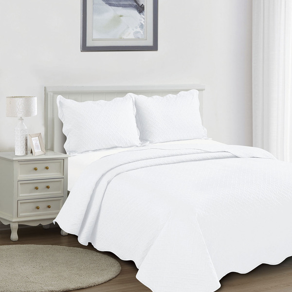 Jogo De Colcha Tressê Solteiro Camesa Branco Un