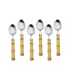 Jogo De Colheres De Chá Em Inox E Plástico Lyor  16cm 6 Peças