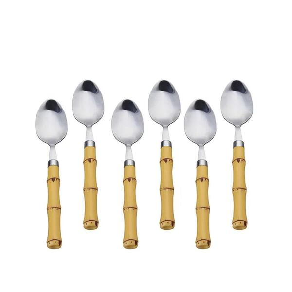 Jogo De Colheres De Chá Em Inox E Plástico Lyor  16cm 6 Peças